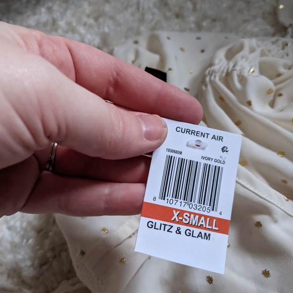 Current Air Smocked Gold Polka Dot Blouse - Picture 5 of 9